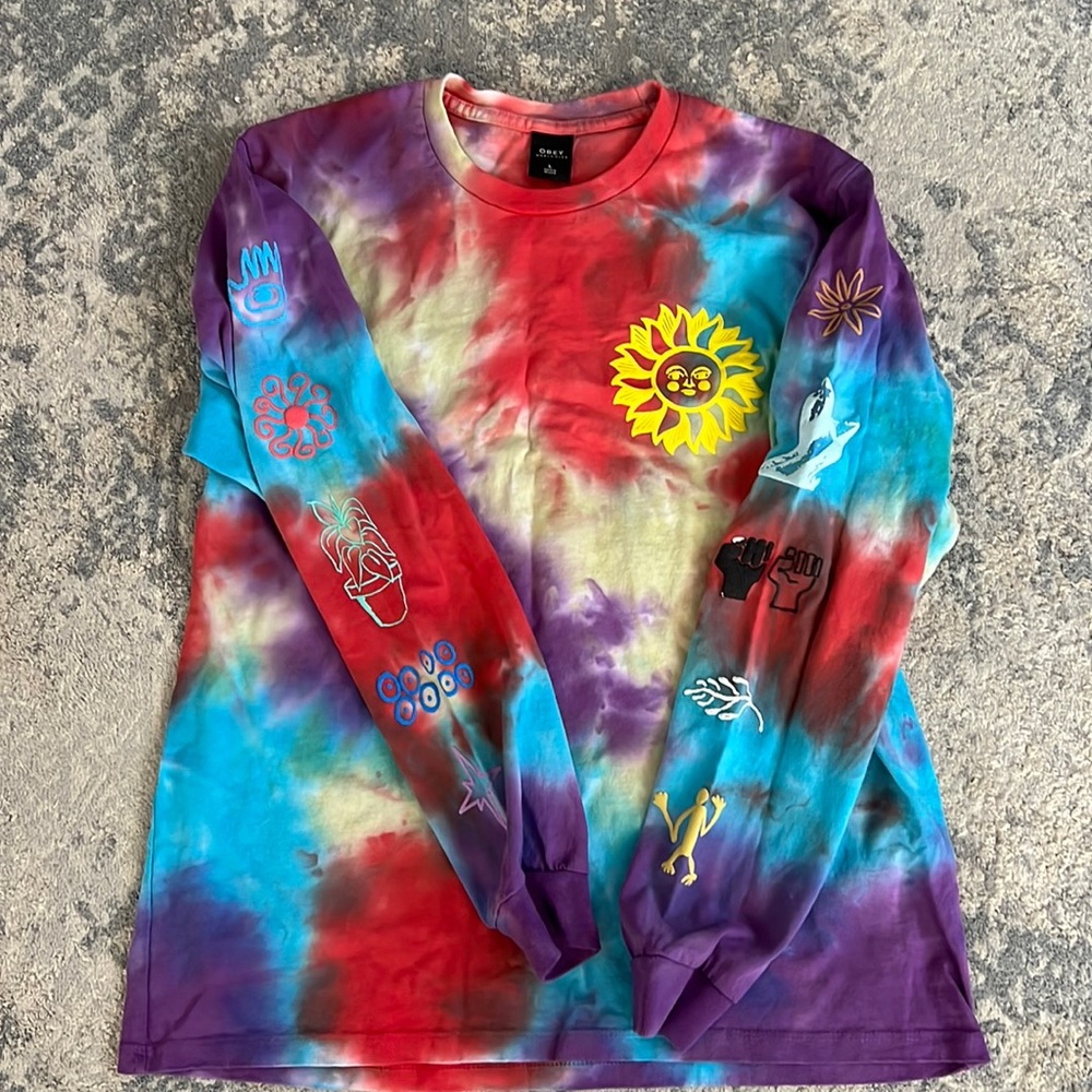 Obey women’s size large tie-dye new never worn